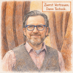 René und Vertrauen. Mit Hilfe von KI modifiziertes Bild.